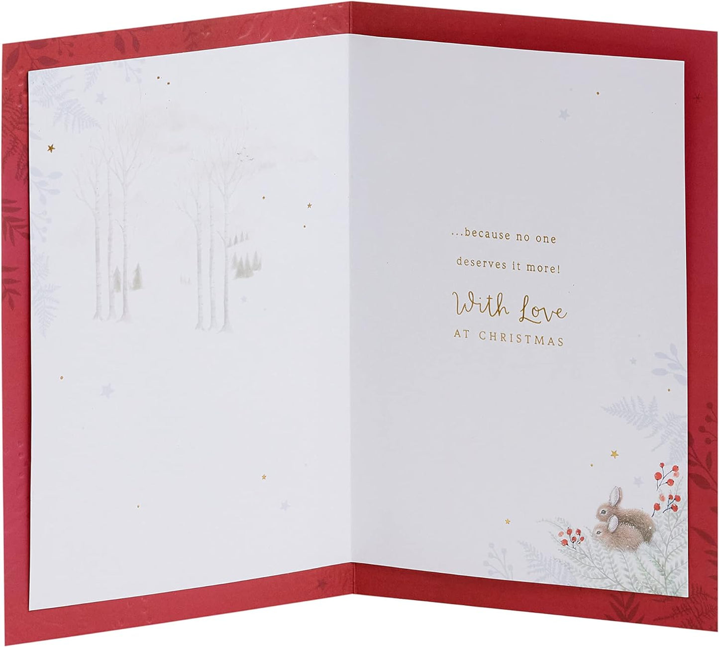 Grandma Christmas Card Cute Rabbits 