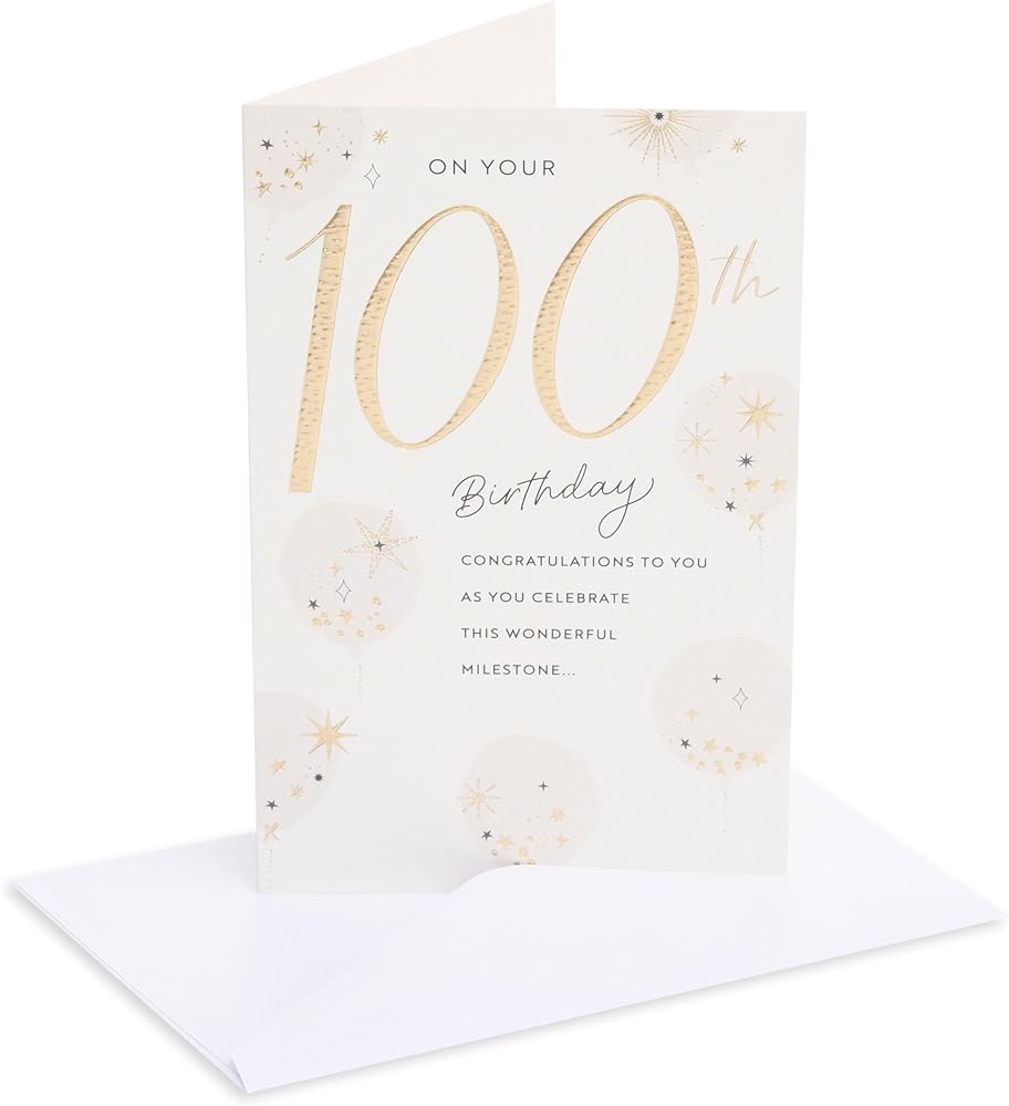 Gold Balloons Design 100th Birthday Card