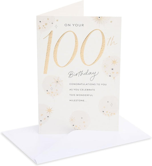 Gold Balloons Design 100th Birthday Card
