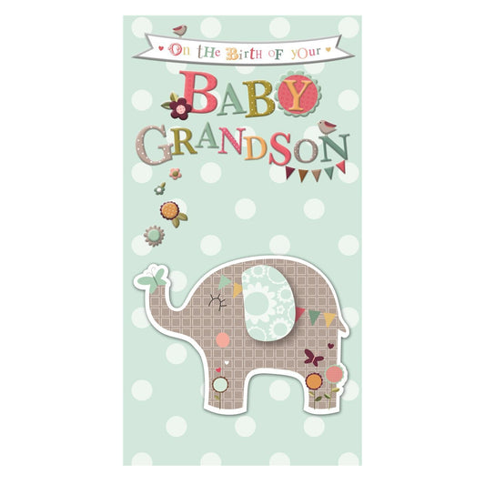 On the Birth of Your Baby Grandson Congratulation Card 