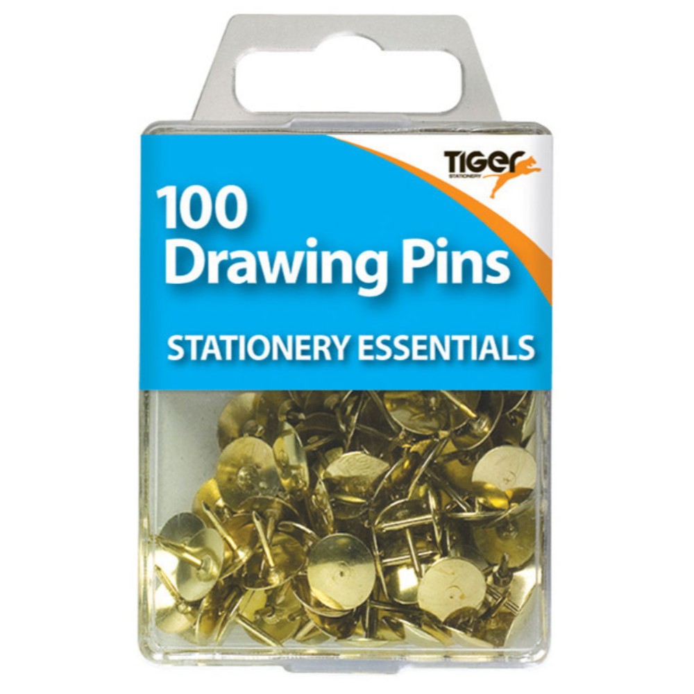 Pack of 100 Brass Drawing Pins