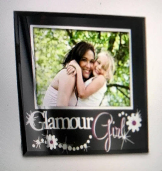 Black Glass Glamour Girl Photo Picture Frame 6x4 New
