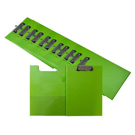 Pack of 12 A4 Neon Green Foldover Clipboards