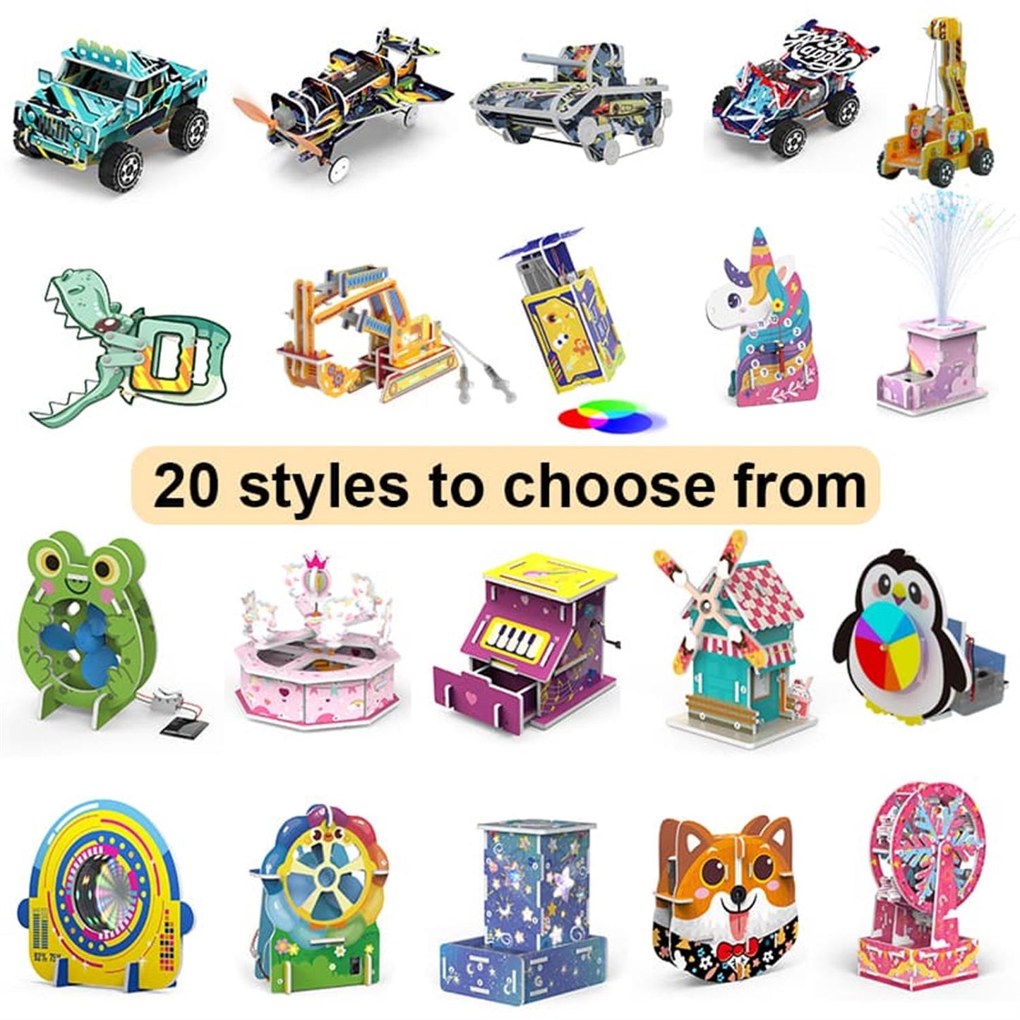 Hydraulic Excavator DIY Stem Toy with Instruction Book