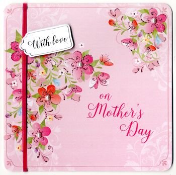 Flowers with Pearls Handmade Mother's Day Card 