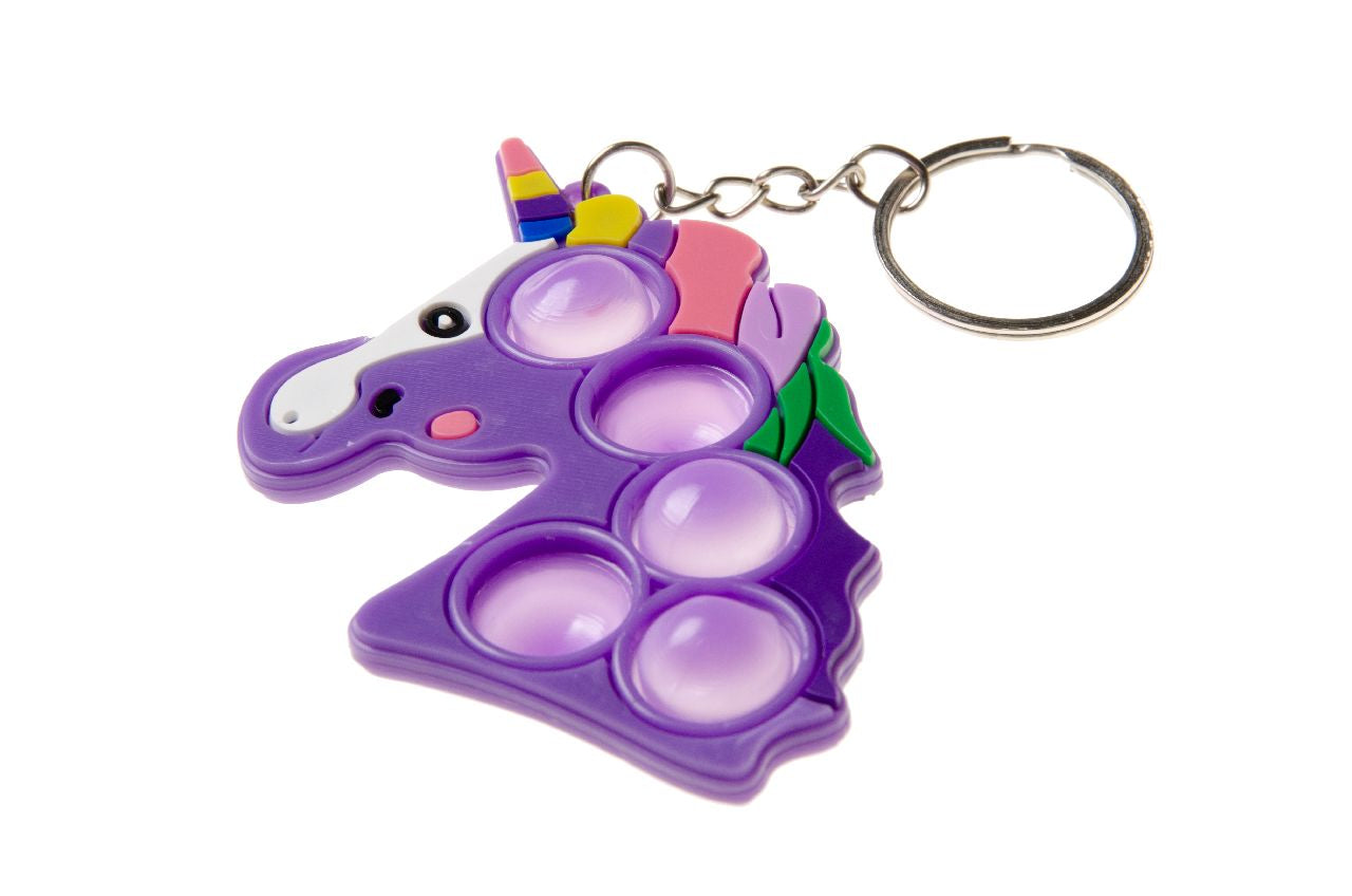 Pack of 6 Unicorn-Shaped Pop It Keychains