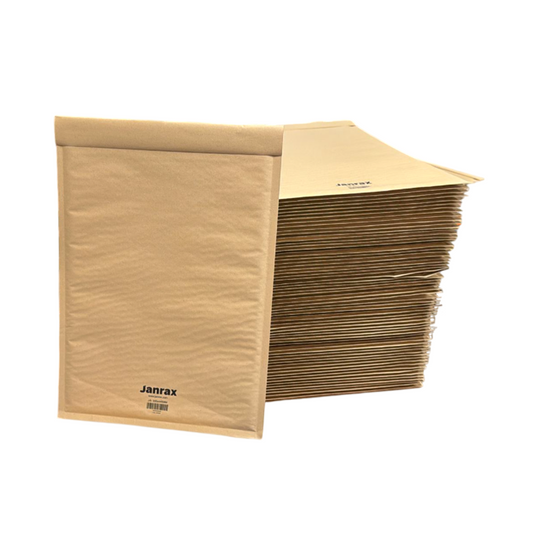 Pack of 100 Bubble Lined Size 6/J Padded Brown Postal Envelopes by Janrax
