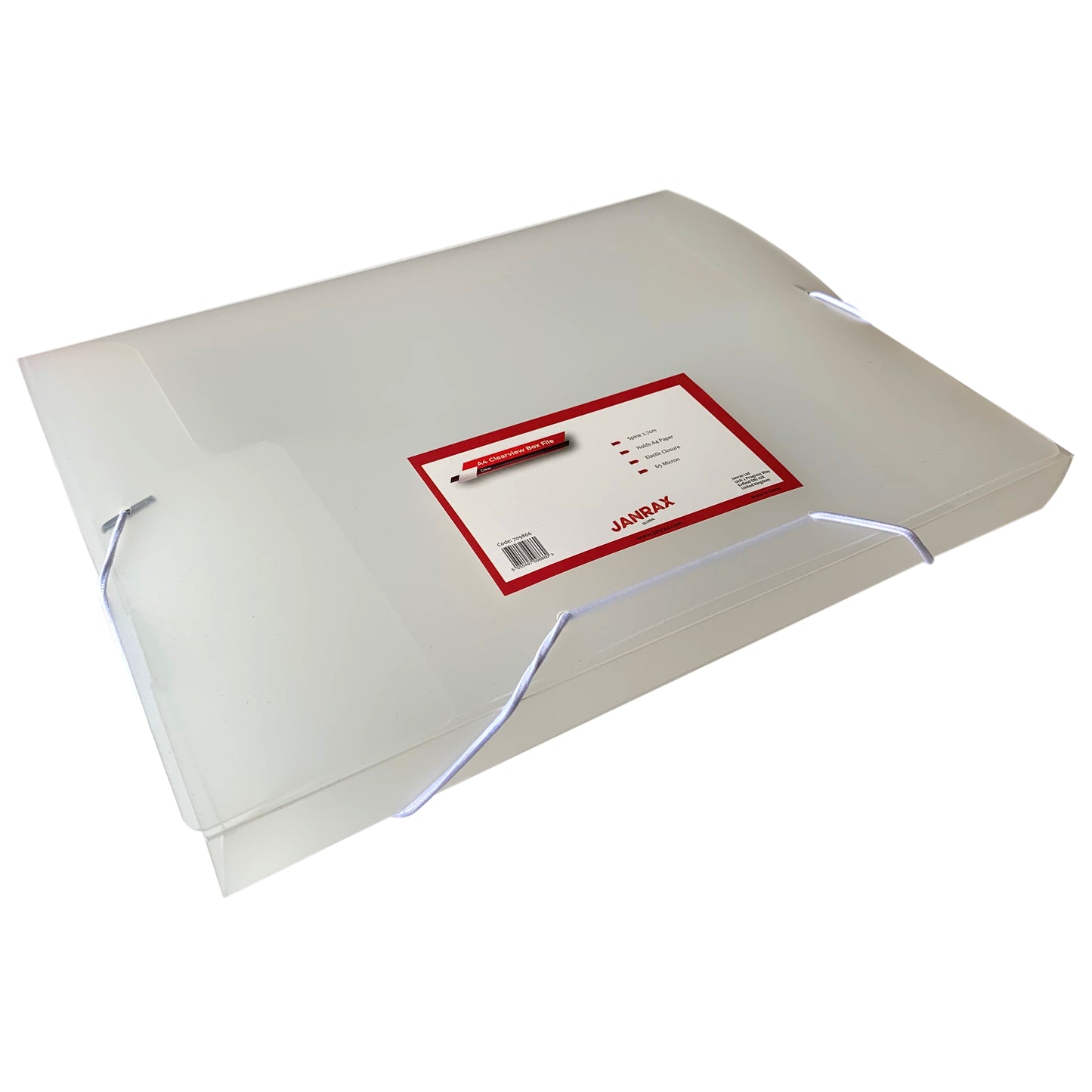 Pack of 60 A4 Clear Box Files with Elastic Closure