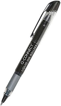 Pack of 10 Liquid Ink Rollerball Fine Black Pens