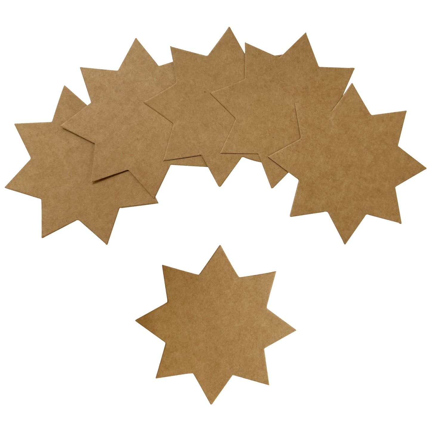 Pack of 1920 Brown Kraft Stars 100 x 100mm