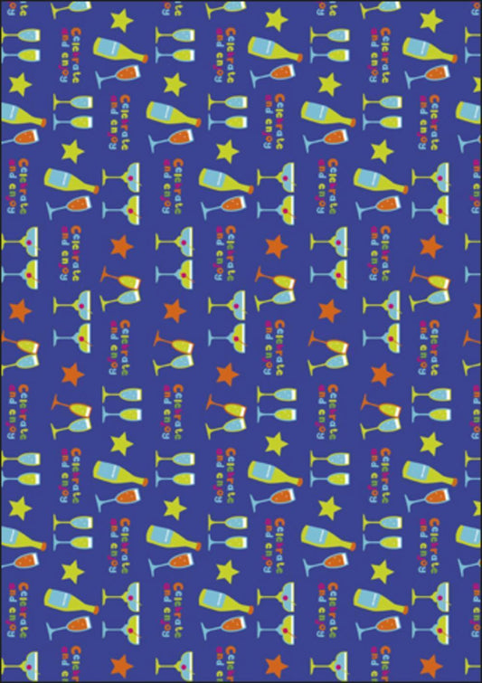 Blue Celebrate Wrapping Paper Set 2sheet and 2 tag Father's day, Birthday, Christmas Act {DC}