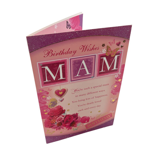 Mam Birthday Wishes Floral Greetings Card