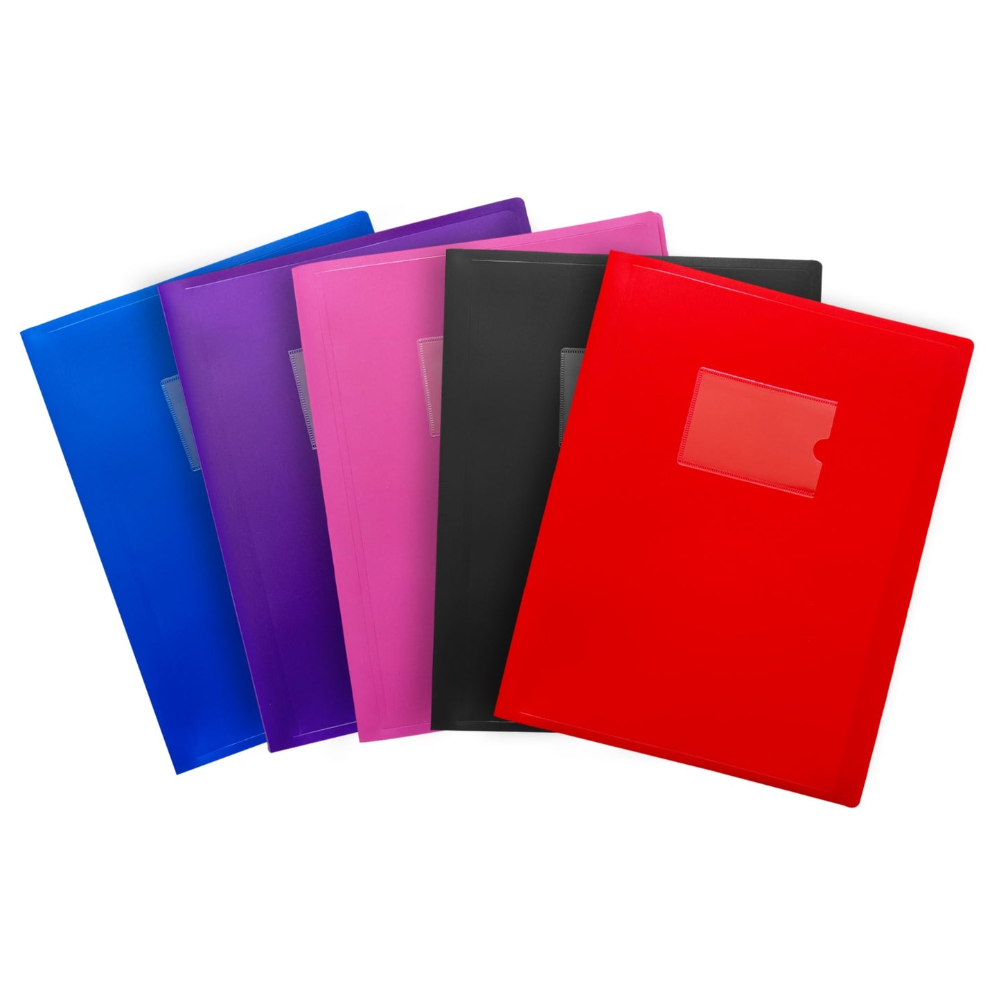 Pack of 5 A4 100 Pocket Black Flexible Cover Display Books