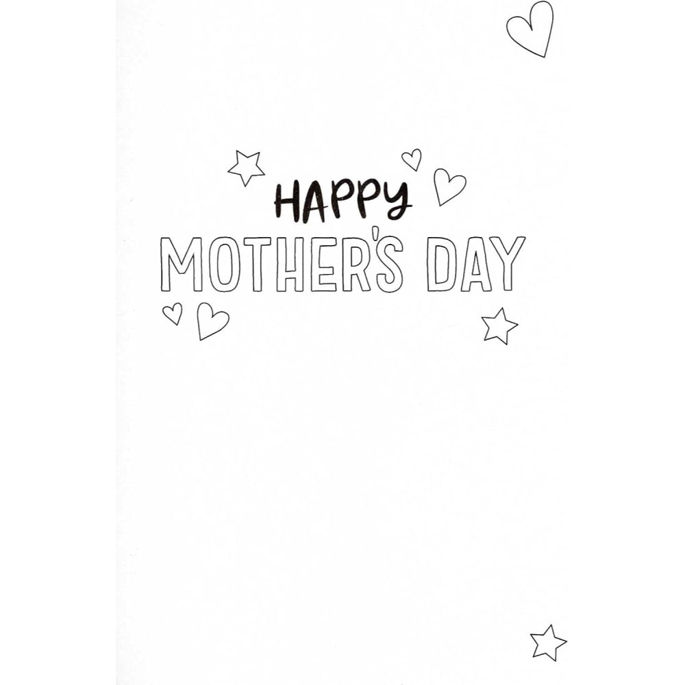 Two Dogs Design Multi-Caption Mother's Day Card Colour-Me-in Activity with Stickers