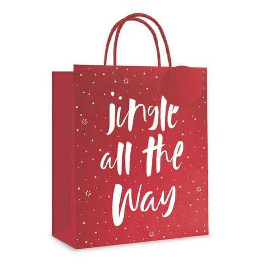 Large Red Christmas Gift Bag - Jingle All The Way