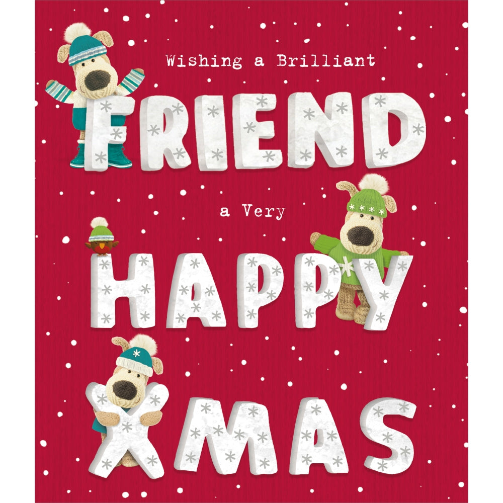Boofle Behind Lettering Friend Christmas Card