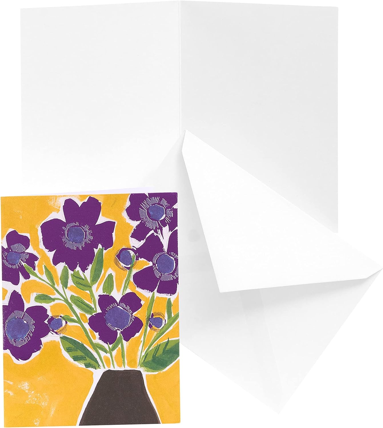 Pack of 10 Bold Floral Design Any Occasions Cards With Envelopes