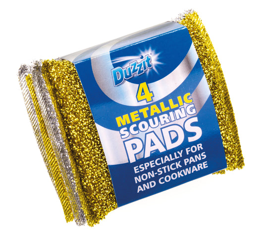 Pack of 4 Duzzit Metallic Scouring Pads