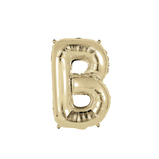Gold Letter B Shaped Foil Balloon 14"