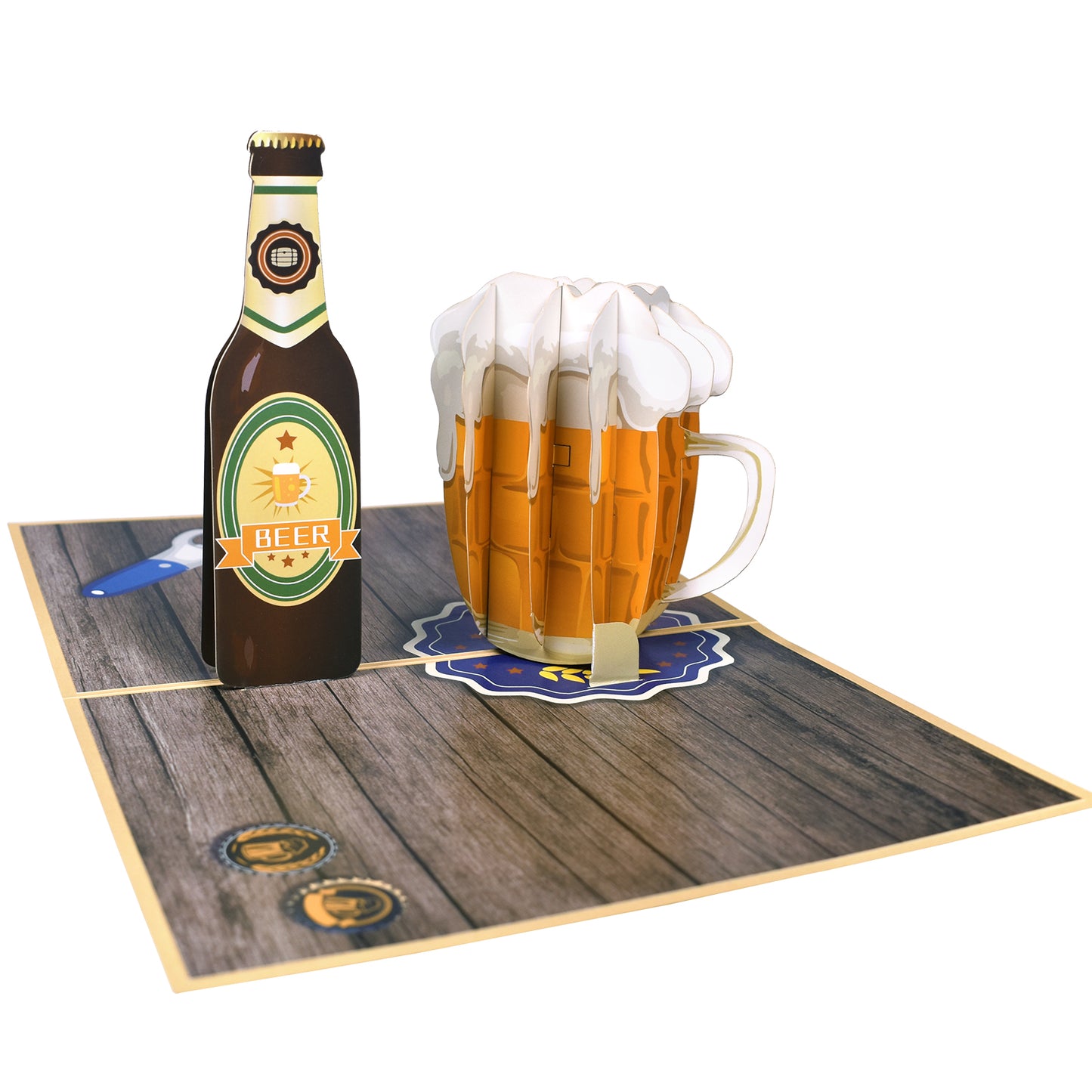 Beer Themed Father's Day or Birthday 3D Pop Up Greeting Card