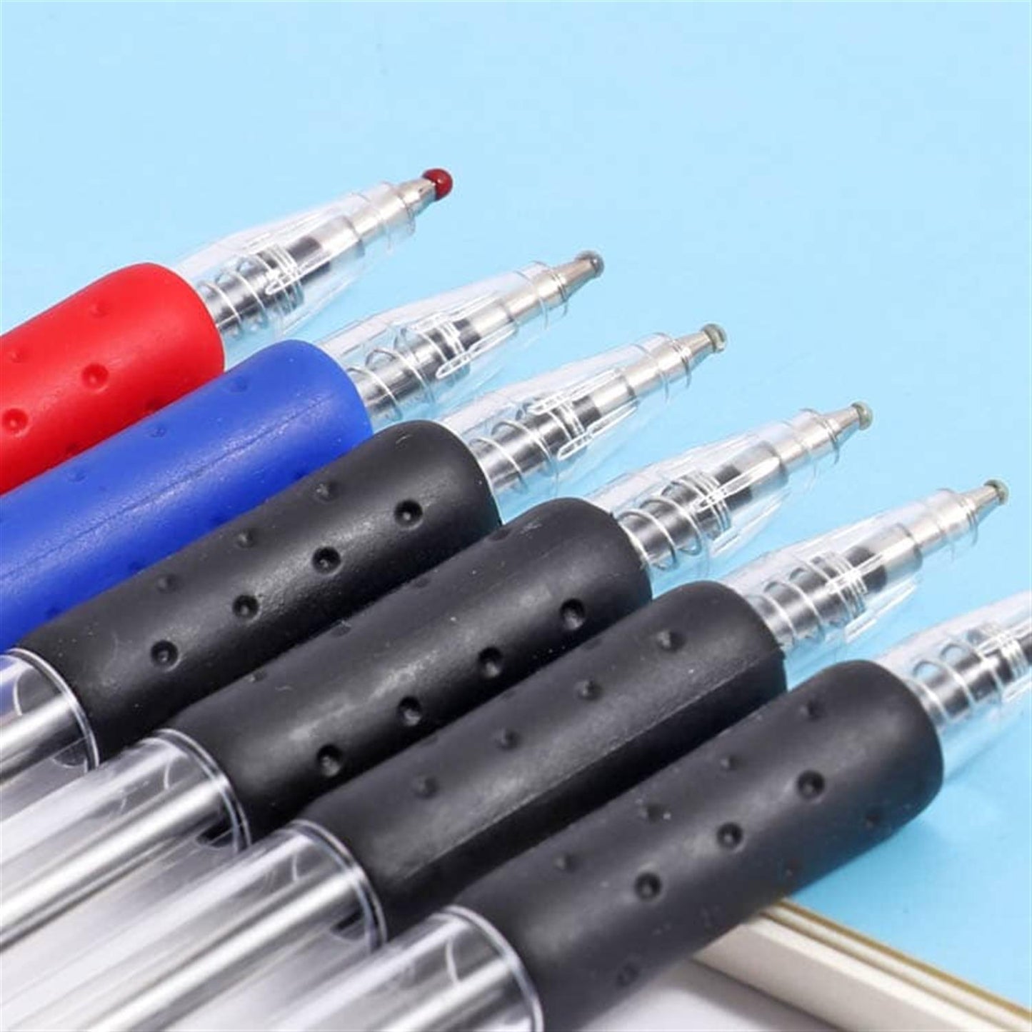 Pack of 12 Retractable Design Rolling Red Ball Pens