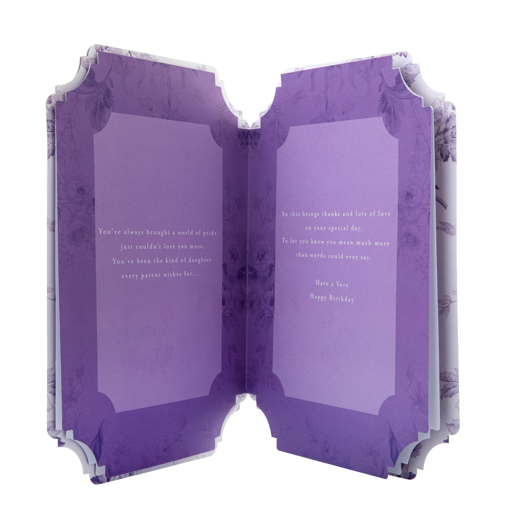 Blue Traditional Floral Design with Heartfelt Verse Daughter Birthday Card