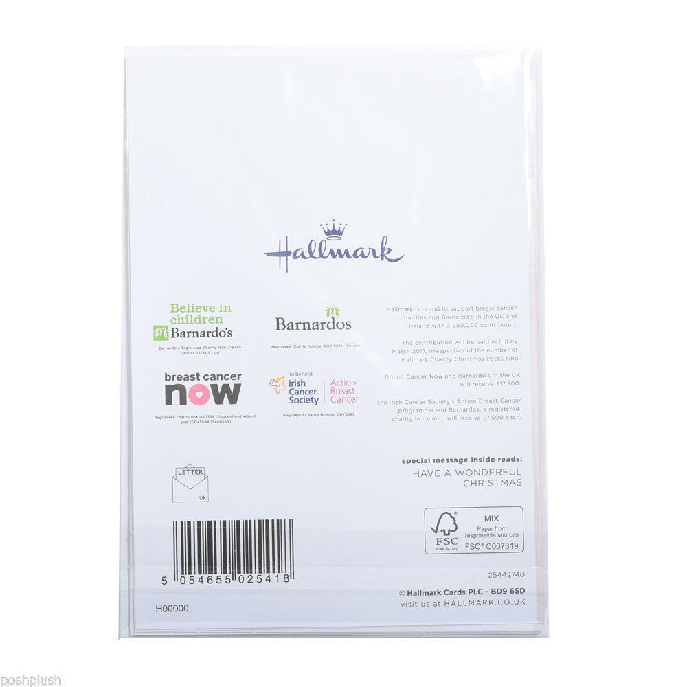 Pack of 8 Hallmark Charity Traditional Slim Christmas Cards