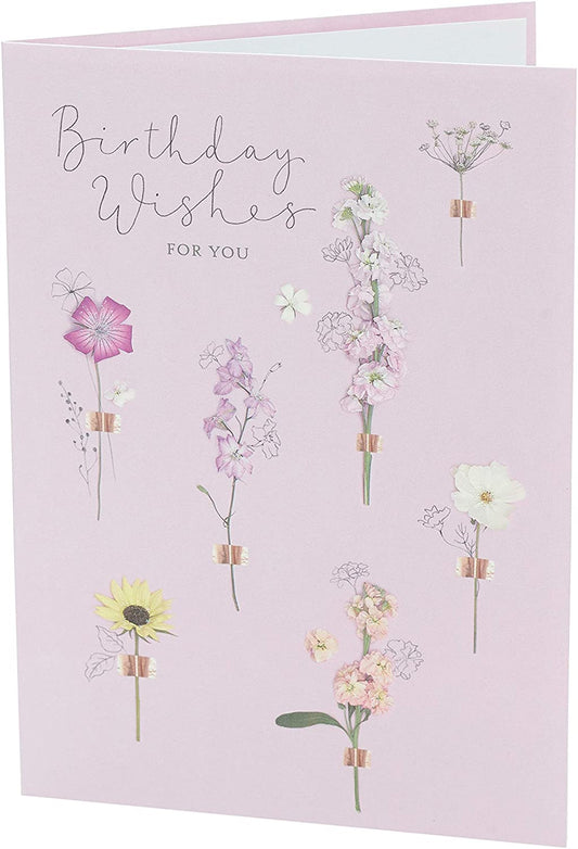 Lavender Floral Design Birthday Card For Her