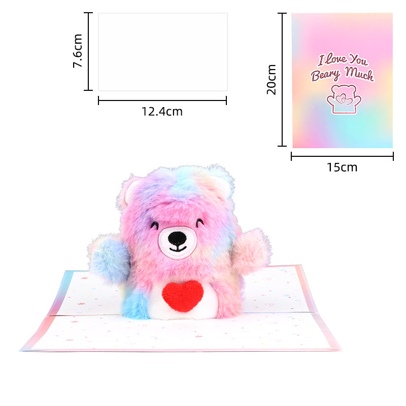 Beary Much in Love Bear 3D Pop Up Greeting Card - Valentine’s Day Anniversary Birthday Wedding