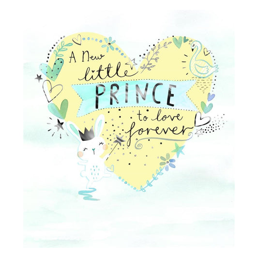 Baby Boy Card A New Little Prince to Love Forever Heart Design 