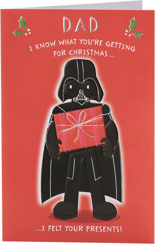 Dad Christmas Card Star Wars  Darth Vader Design 