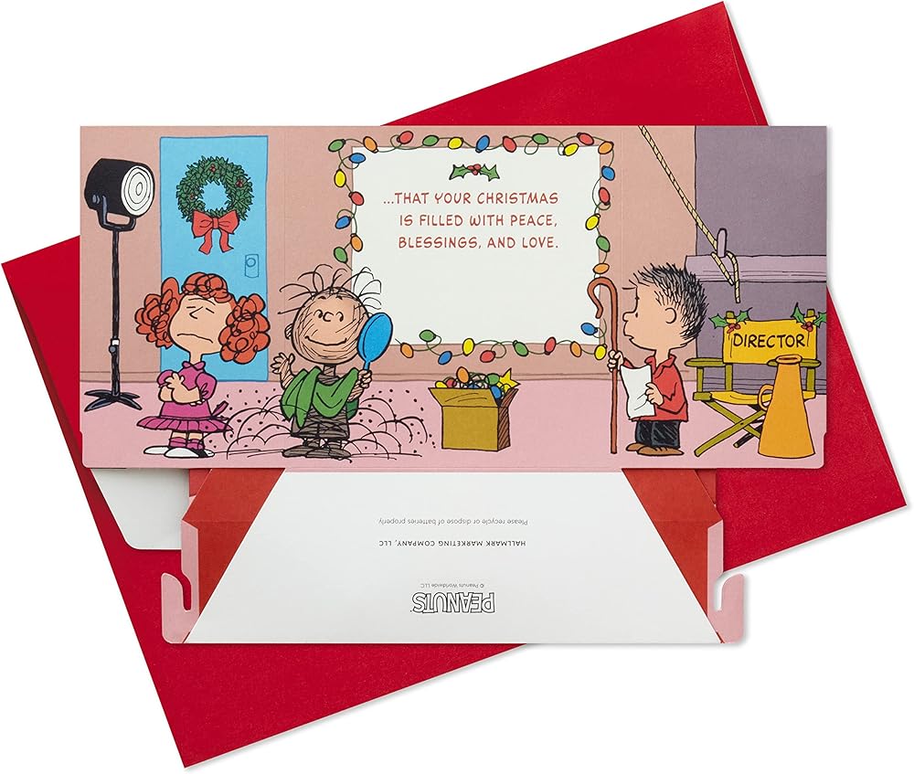 Peanuts Comics Musical Light Up Pop Up 3D Christmas Card