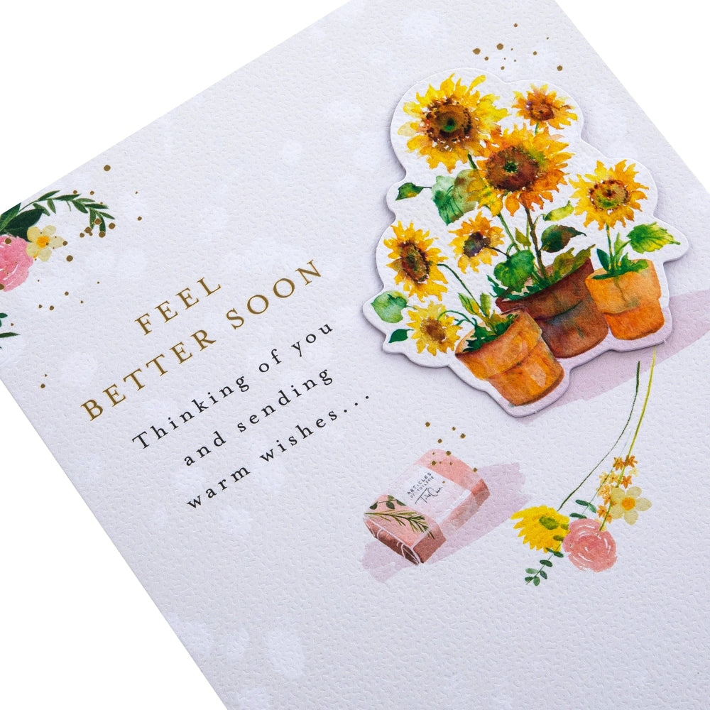 Sunflowers Design Get Well Soon Card