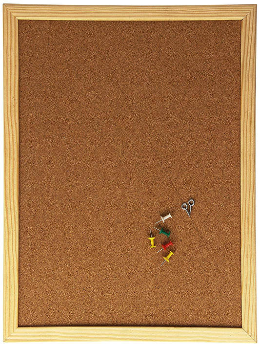 Q Connect 300x400mm Wooden Frame Cork Board {DC}