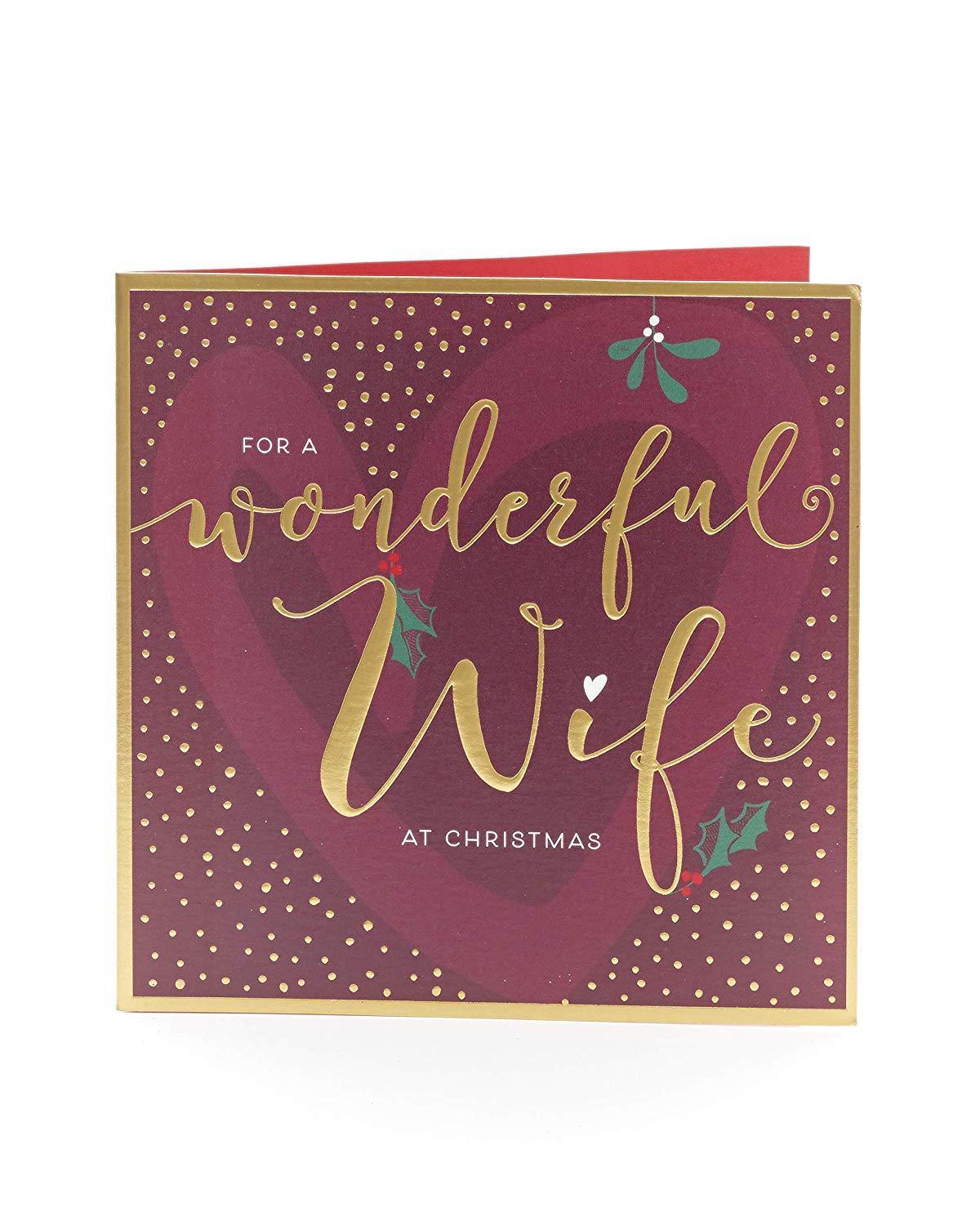 Wife Christmas Card  Elegant and Embellished Classic