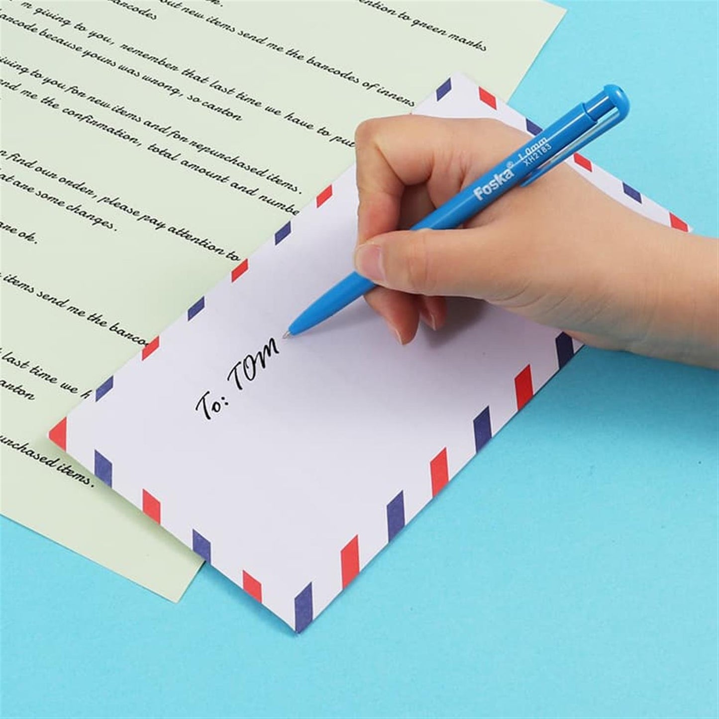 Pack of 25 Red and Blue Strip Self-Adhesive Air Mailing Envelopes 11 x 22cm