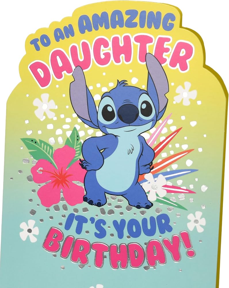 Disney Stitch Daughter Birthday Card