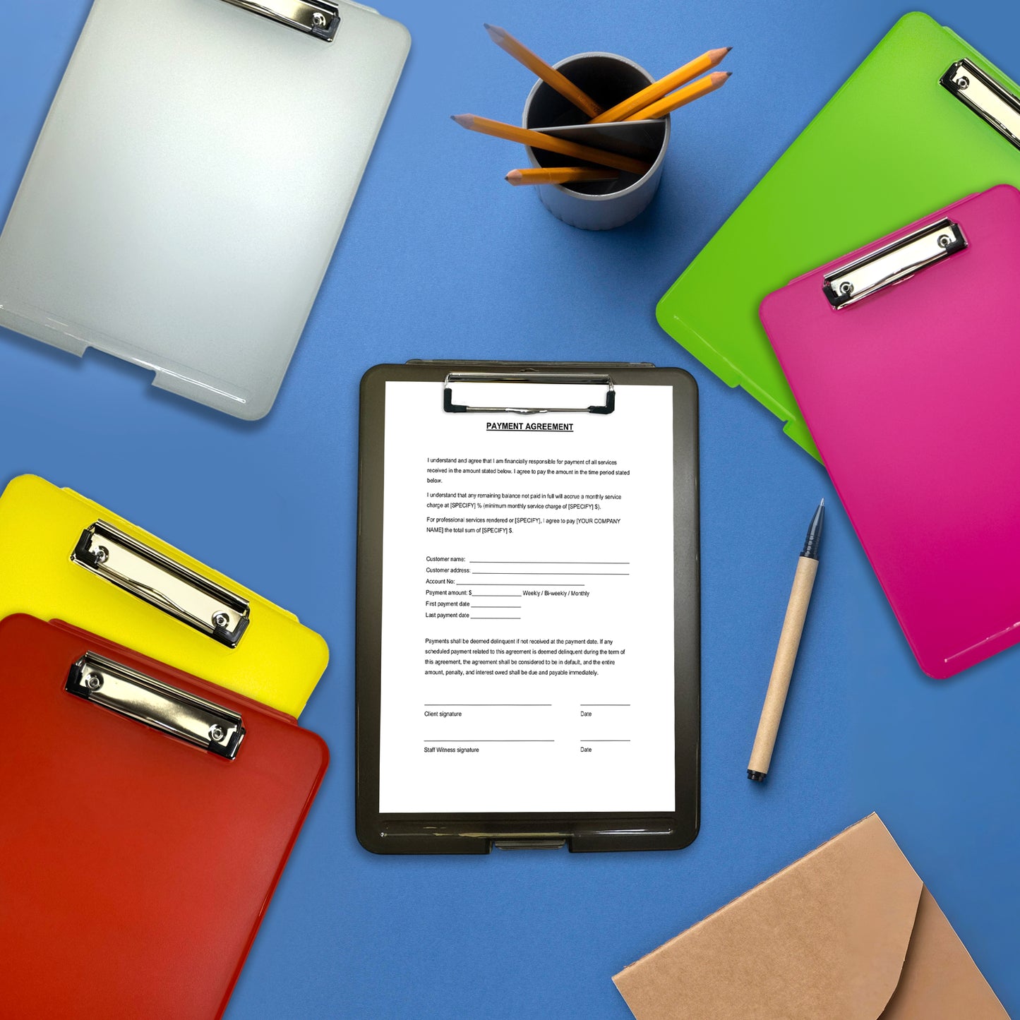 A4 Yellow Clipboard Box File - Storage Filing Case