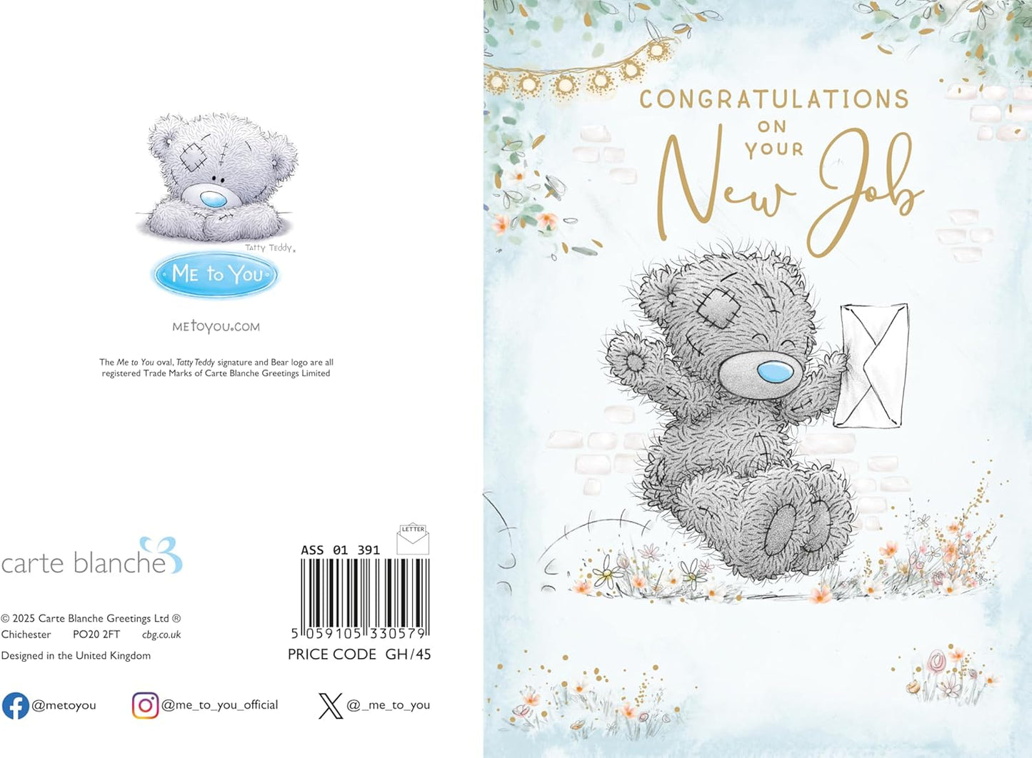 Bear With Envelope Congratulations On Your New Job Card