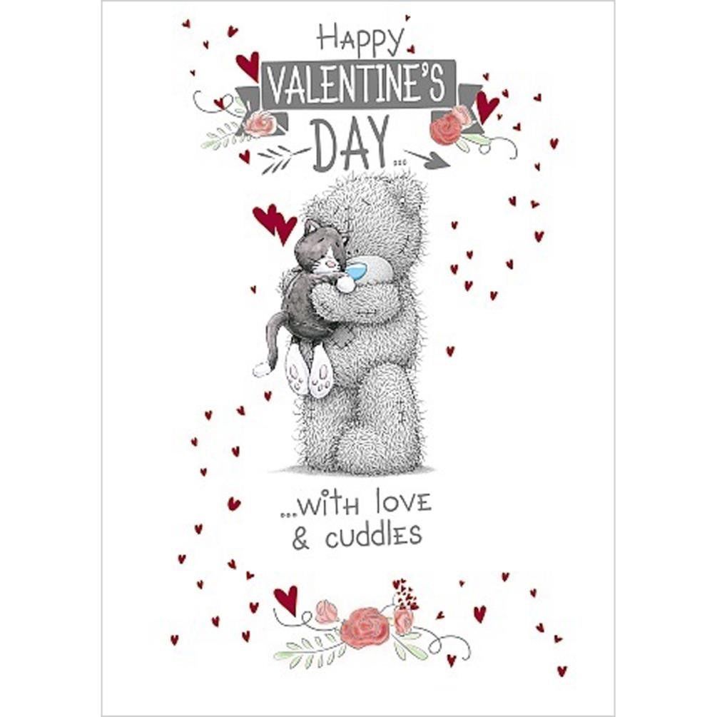 Bear & Cat With Love & Cuddles Me to You Happy Valentine's Day Card
