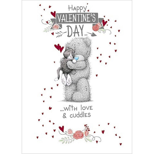 Bear & Cat With Love & Cuddles Me to You Happy Valentine's Day Card