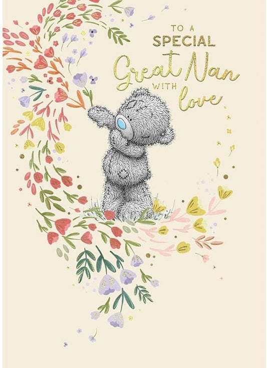 Bear Stood With Hand Outstretched Great Nan Mother's Day Card