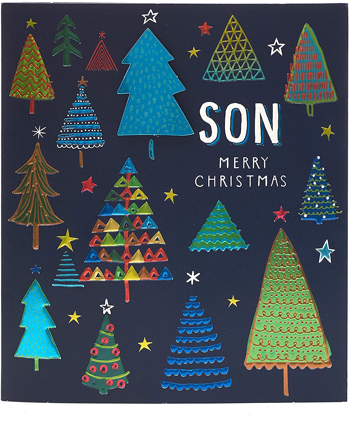 Son Christmas Card Festive Christmas Tree Design 