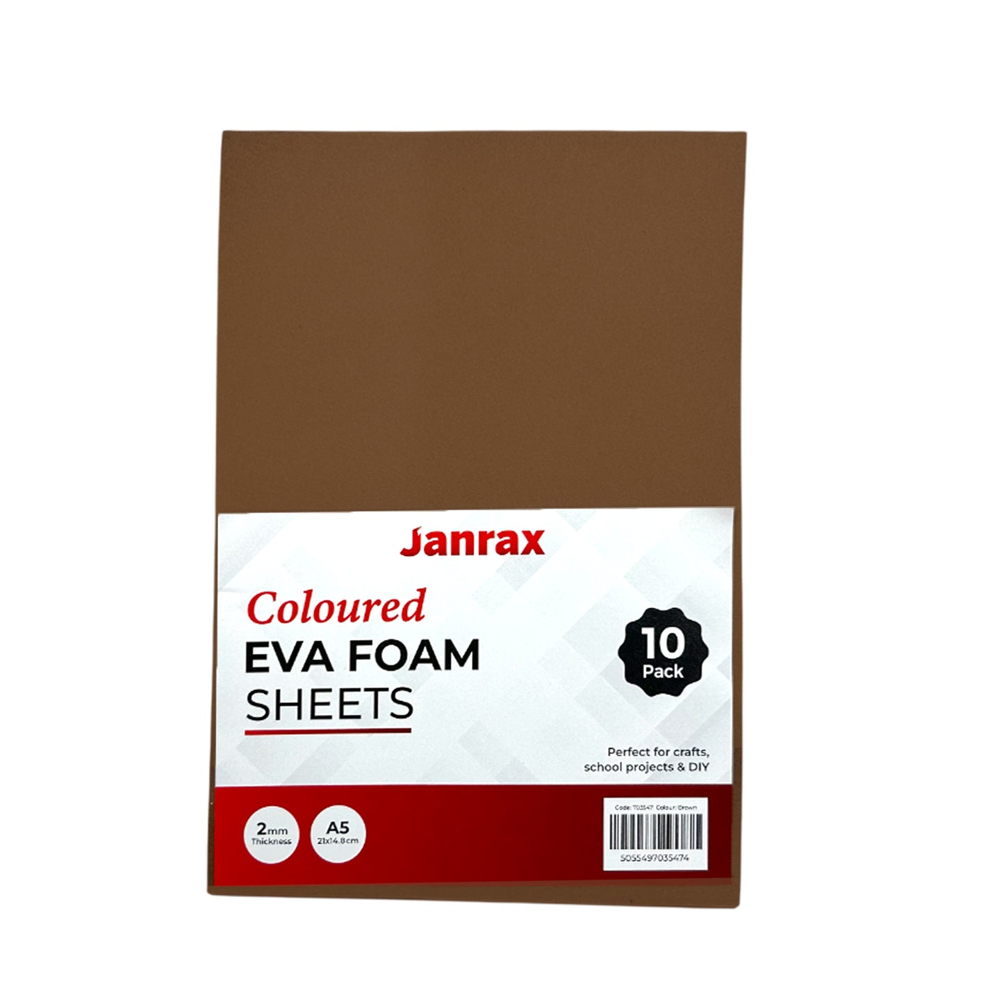 Pack of 10 A5 Brown Coloured Eva Foam Sheets