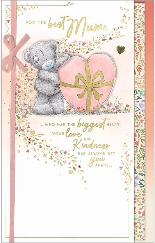 Bear With Heart Best Mum Handmade Mother's Day Card