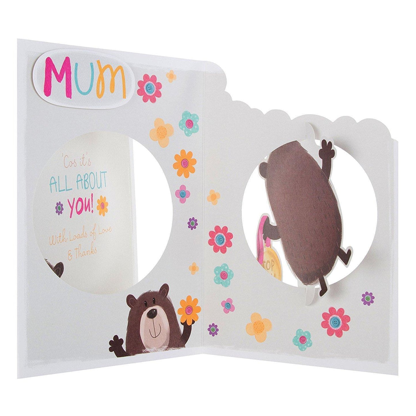 Mum Adorable 'Top Mum' 3D Mother's Day Card