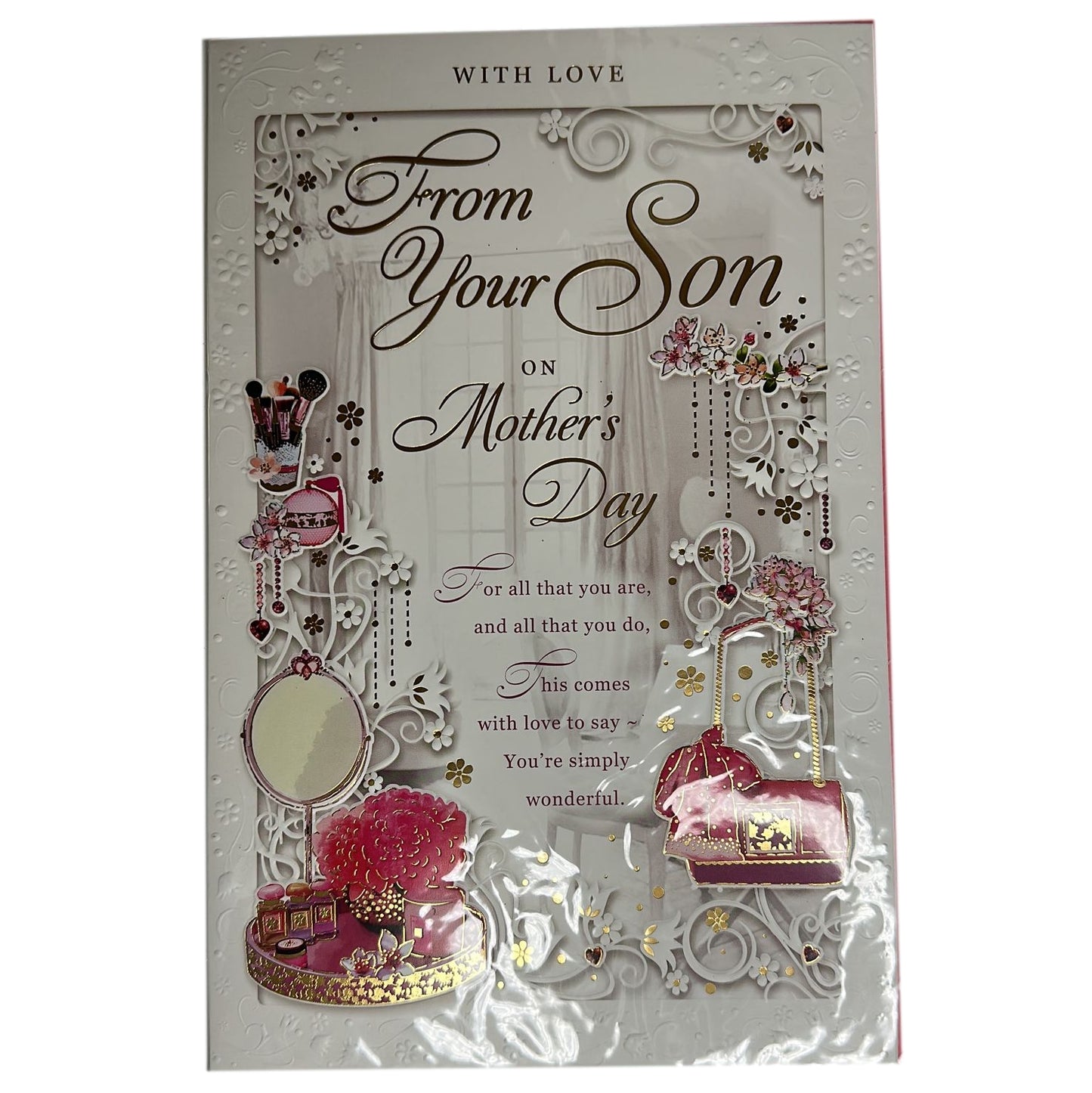 From Son Women's Accessories Design Foil Finished Mother's Day Card