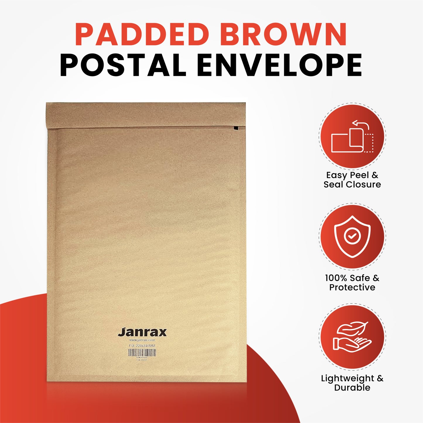 Bubble Lined Size 00/B Padded Brown Postal Envelope by Janrax