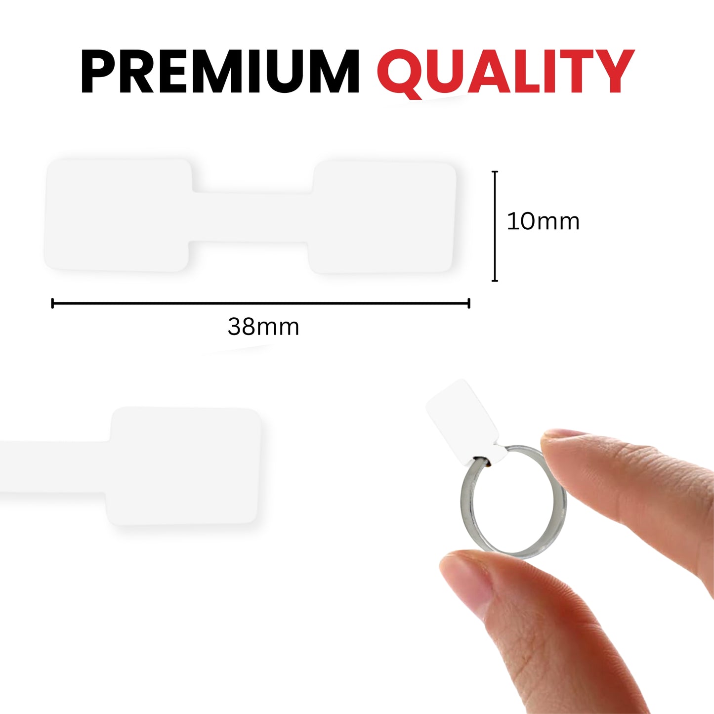 Pack of 90 White Jewellery Labels 10x38mm