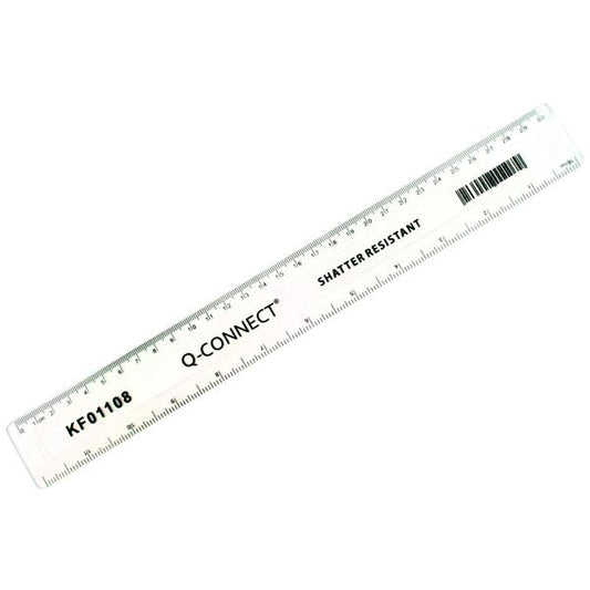 Q-Connect Ruler Shatterproof 300mm Clear
